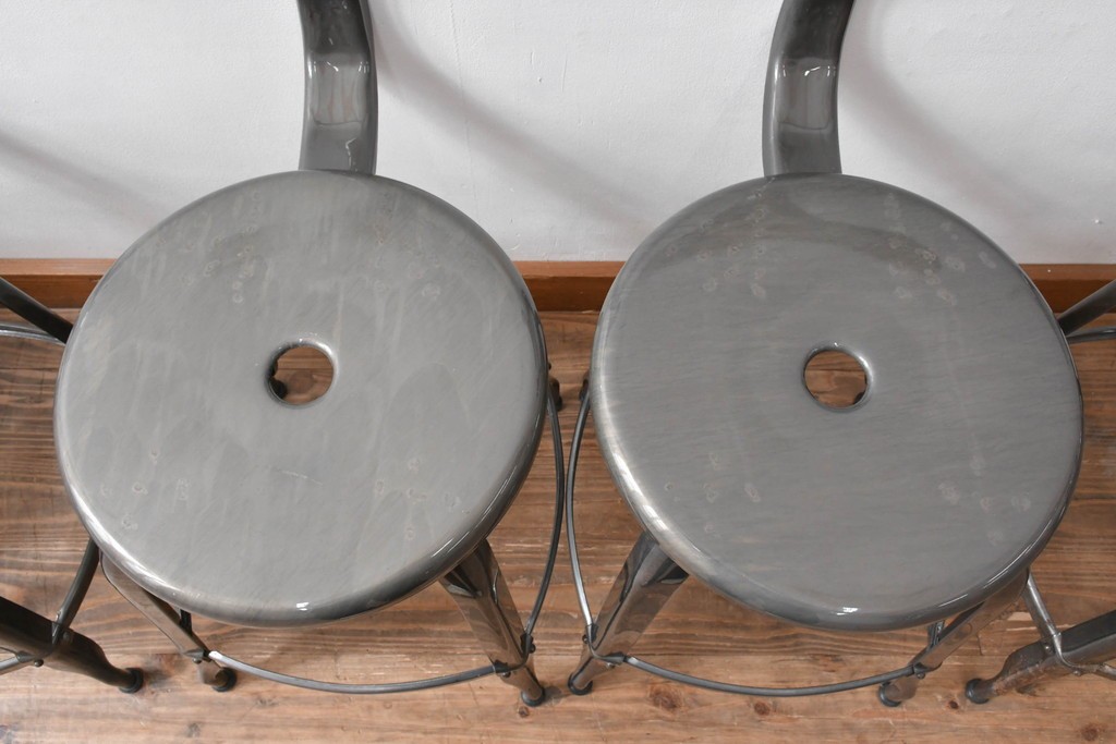 中古　フランス　オールスチール製　Whale Tail(ホエールテイル・チェア)　工業用チェアの名作!　Nicolle Chair(ニコルチェア)5脚セット　定価(5脚合計)約29万円　(R-081915)