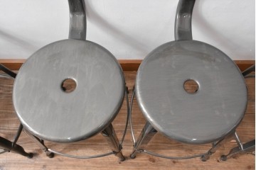 中古　フランス　オールスチール製　Whale Tail(ホエールテイル・チェア)　工業用チェアの名作!　Nicolle Chair(ニコルチェア)5脚セット　定価(5脚合計)約29万円　(R-081915)