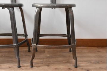中古　フランス　オールスチール製　Whale Tail(ホエールテイル・チェア)　工業用チェアの名作!　Nicolle Chair(ニコルチェア)5脚セット　定価(5脚合計)約29万円　(R-081915)