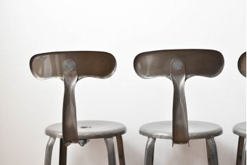 中古　フランス　オールスチール製　Whale Tail(ホエールテイル・チェア)　工業用チェアの名作!　Nicolle Chair(ニコルチェア)5脚セット　定価(5脚合計)約29万円　(R-081915)