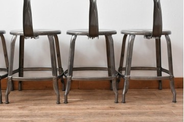 中古　フランス　オールスチール製　Whale Tail(ホエールテイル・チェア)　工業用チェアの名作!　Nicolle Chair(ニコルチェア)5脚セット　定価(5脚合計)約29万円　(R-081915)