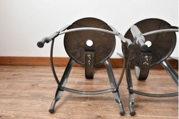 中古　フランス　オールスチール製　Whale Tail(ホエールテイル・チェア)　工業用チェアの名作!　Nicolle Chair(ニコルチェア)5脚セット　定価(5脚合計)約29万円　(R-081915)