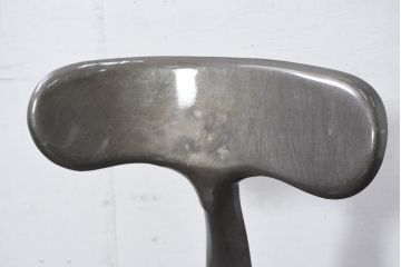 中古　フランス　Nicolle Chair(ニコル・チェア)　Whale Tail(ホエールテイル)　やや小ぶり　インダストリアルデザインがおしゃれなオールスチールのメタルチェア5脚セット(板座チェア、ダイニングチェア、椅子、イス、バラ売り可能)(定価5脚で約29万円)(R-081915)