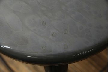 中古　フランス　Nicolle Chair(ニコル・チェア)　インダストリアルデザインがおしゃれなオールスチールのメタルスツール(板座チェア、丸椅子、丸イス)(定価約4万円)(R-081916)