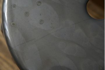 中古　フランス　Nicolle Chair(ニコル・チェア)　インダストリアルデザインがおしゃれなオールスチールのメタルスツール(板座チェア、丸椅子、丸イス)(定価約4万円)(R-081916)