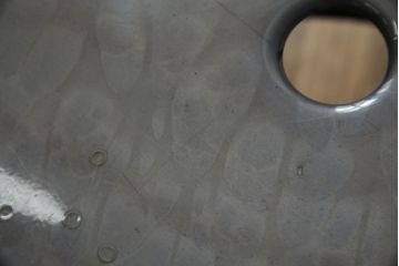 中古　フランス　Nicolle Chair(ニコル・チェア)　インダストリアルデザインがおしゃれなオールスチールのメタルスツール(板座チェア、丸椅子、丸イス)(定価約4万円)(R-081916)