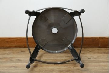 中古　フランス　Nicolle Chair(ニコル・チェア)　インダストリアルデザインがおしゃれなオールスチールのメタルスツール(板座チェア、丸椅子、丸イス)(定価約4万円)(R-081916)