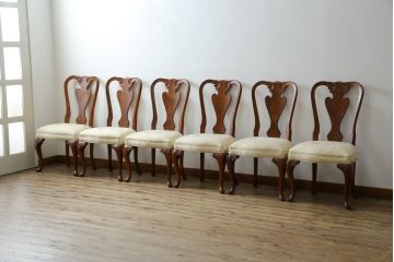 中古　美品　最高級アメリカ家具ブランド　JOHN WIDDICOMB(ジョン・ウィディコム)　マホガニー材　格式高い空間を演出するダイニングチェア6脚セット(アームレスチェア、ダイニングチェア、椅子、イス、バラ売り可能)(定価6脚で約144万円)(R-081917)