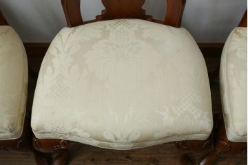 中古　美品　最高級アメリカ家具ブランド　JOHN WIDDICOMB(ジョン・ウィディコム)　マホガニー材　格式高い空間を演出するダイニングチェア6脚セット(アームレスチェア、ダイニングチェア、椅子、イス、バラ売り可能)(定価6脚で約144万円)(R-081917)