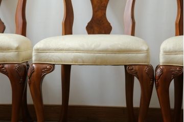中古　美品　最高級アメリカ家具ブランド　JOHN WIDDICOMB(ジョン・ウィディコム)　マホガニー材　格式高い空間を演出するダイニングチェア6脚セット(アームレスチェア、ダイニングチェア、椅子、イス、バラ売り可能)(定価6脚で約144万円)(R-081917)