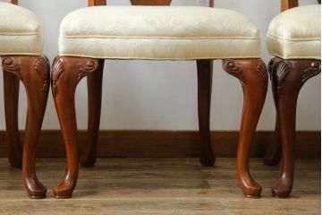 中古　美品　最高級アメリカ家具ブランド　JOHN WIDDICOMB(ジョン・ウィディコム)　マホガニー材　格式高い空間を演出するダイニングチェア6脚セット(アームレスチェア、ダイニングチェア、椅子、イス、バラ売り可能)(定価6脚で約144万円)(R-081917)