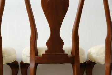 中古　美品　最高級アメリカ家具ブランド　JOHN WIDDICOMB(ジョン・ウィディコム)　マホガニー材　格式高い空間を演出するダイニングチェア6脚セット(アームレスチェア、ダイニングチェア、椅子、イス、バラ売り可能)(定価6脚で約144万円)(R-081917)