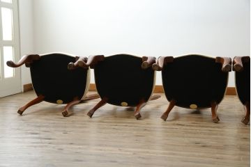 中古　美品　最高級アメリカ家具ブランド　JOHN WIDDICOMB(ジョン・ウィディコム)　マホガニー材　格式高い空間を演出するダイニングチェア6脚セット(アームレスチェア、ダイニングチェア、椅子、イス、バラ売り可能)(定価6脚で約144万円)(R-081917)