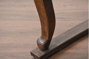 和製アンティーク　彫刻と象嵌入り　大正ロマンの雰囲気漂う古い洋館の高級アームチェア(畳摺り、たたみずり、椅子、サロンチェア、ダイニングチェア)(R-081920)
