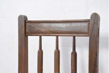 和製アンティーク　珍しい総欅(ケヤキ)材仕立て　エレガントな生地と脚の凝ったつくりが目を引く古い洋館の高級チェア(畳摺り、たたみずり、椅子、イス、サロンチェア、ダイニングチェア)(R-081921)