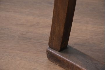 和製アンティーク　珍しい総欅(ケヤキ)材仕立て　エレガントな生地と脚の凝ったつくりが目を引く古い洋館の高級チェア(畳摺り、たたみずり、椅子、イス、サロンチェア、ダイニングチェア)(R-081921)