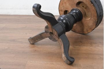 フランスアンティーク　猫脚がクラシカルな雰囲気を引き立てる回転スツール(ピアノスツール、丸椅子、イス、回転チェア)(R-081927)