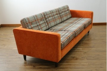 中古　美品　ACME Furniture(アクメ ファニチャー)　JETTY(ジェッティ)　色味や柄のバランスがおしゃれな3Pソファ　定価約40万円　(R-081928)