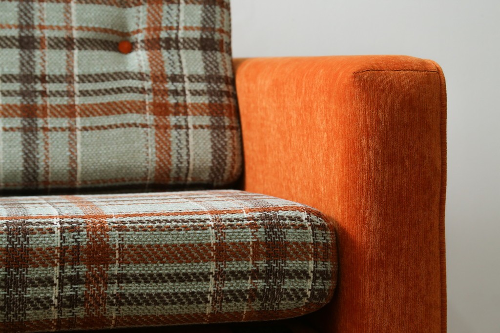 中古　美品　ACME Furniture(アクメ ファニチャー)　JETTY(ジェッティ)　色味や柄のバランスがおしゃれな3Pソファ　定価約40万円　(R-081928)