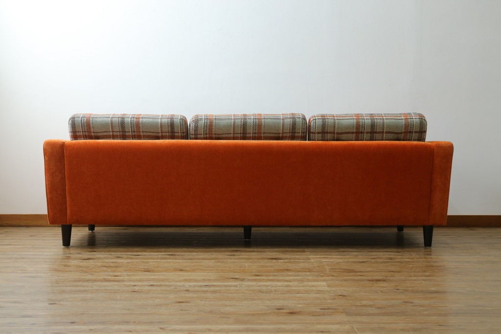 中古　美品　ACME Furniture(アクメ ファニチャー)　JETTY(ジェッティ)　色味や柄のバランスがおしゃれな3Pソファ　定価約40万円　(R-081928)