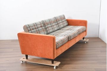中古　美品　ACME Furniture(アクメ ファニチャー)　JETTY(ジェッティ)　色味や柄のバランスがおしゃれな3Pソファ(3人掛けソファ、三人掛け、トリプルソファ)(定価約40万円)(R-081928)