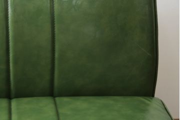 中古　美品　UP TOWN FURNITURE(アップタウン・ファニチャー)　PULLEY(プーリー)　合皮　レトロな色使いがおしゃれな2人掛けソファベンチ(二人掛け、2Pソファ)(R-081931)
