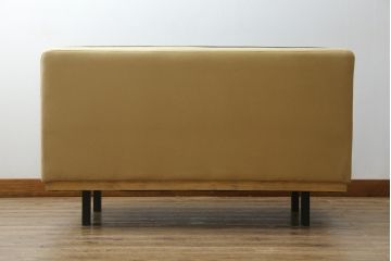 中古　美品　UP TOWN FURNITURE(アップタウン・ファニチャー)　PULLEY(プーリー)　合皮　レトロな色使いがおしゃれな2人掛けソファベンチ(二人掛け、2Pソファ)(R-081931)