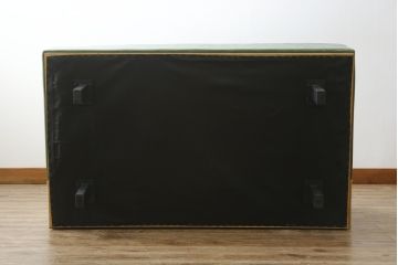 中古　美品　UP TOWN FURNITURE(アップタウン・ファニチャー)　PULLEY(プーリー)　合皮　レトロな色使いがおしゃれな2人掛けソファベンチ(二人掛け、2Pソファ)(R-081931)
