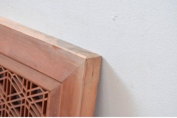 アンティーク建具　片面ガラス　上質な和の空間を演出する組子入り欄間1枚(明かり取り、明り取り)(R-081951)