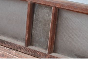 アンティーク建具　昭和レトロな空間におすすめ!シンプルなデザインの明り取り1枚(明かり取り、ガラス欄間)(R-081952)