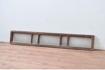 アンティーク建具　昭和レトロな空間におすすめ!シンプルなデザインの明り取り1枚(明かり取り、ガラス欄間)(R-081953)