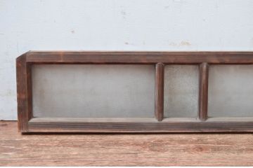 アンティーク建具　昭和レトロな空間におすすめ!シンプルなデザインの明り取り1枚(明かり取り、ガラス欄間)(R-081953)