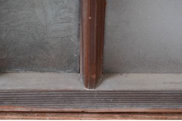 アンティーク建具　昭和レトロな空間におすすめ!シンプルなデザインの明り取り1枚(明かり取り、ガラス欄間)(R-081953)