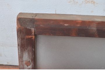 アンティーク建具　昭和レトロな空間におすすめ!シンプルなデザインの明り取り1枚(明かり取り、ガラス欄間)(R-081953)