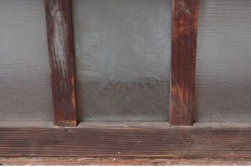 アンティーク建具　昭和レトロな空間におすすめ!シンプルなデザインの明り取り1枚(明かり取り、ガラス欄間)(R-081953)