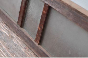 アンティーク建具　昭和レトロな空間におすすめ!シンプルなデザインの明り取り1枚(明かり取り、ガラス欄間)(R-081953)
