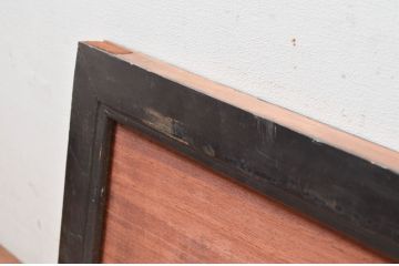 アンティーク建具　あやめと梅の図柄が素敵な彫刻欄間1枚(明かり取り、明り取り)(R-081954)