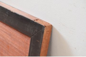 アンティーク建具　あやめと梅の図柄が素敵な彫刻欄間1枚(明かり取り、明り取り)(R-081954)