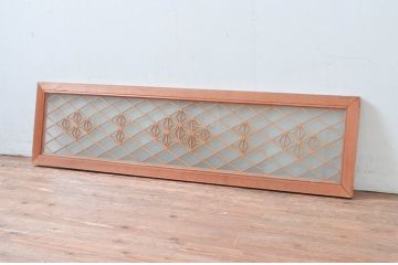 アンティーク建具　両面ガラス　和モダンな空間を演出する組子欄間1枚(明かり取り、明り取り)(R-081957)