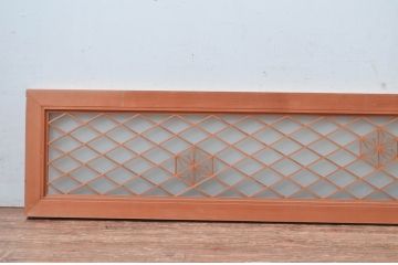 アンティーク建具　片面ガラス　落ち着きのある雰囲気が魅力の組子欄間1枚(明かり取り、明り取り)(R-081958)