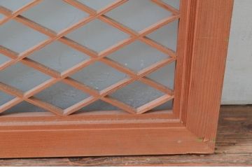 アンティーク建具　片面ガラス　落ち着きのある雰囲気が魅力の組子欄間1枚(明かり取り、明り取り)(R-081958)