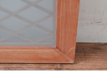 アンティーク建具　片面ガラス　落ち着きのある雰囲気が魅力の組子欄間1枚(明かり取り、明り取り)(R-081958)