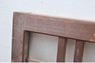 アンティーク建具　片面ガラス　歴史を刻んだ風合いが趣あるマス目格子明かり取り(明り取り)(R-081959)