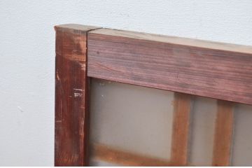アンティーク建具　片面ガラス　歴史を刻んだ風合いが趣あるマス目格子明かり取り(明り取り)(R-081959)