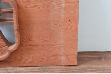 アンティーク建具　特大!! 幅263cm　松の木と風情ある風景の図柄が上質な和の空間を演出する彫刻欄間1枚(明かり取り、明り取り、らんま)(R-081960)