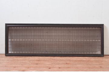 アンティーク建具　上手物!!　繊細な作りが魅力的な筬格子と凝った面取り框の欄間1枚(らんま、明り取り、明かり取り)(R-081961)