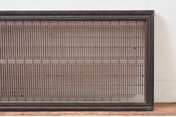 アンティーク建具　上手物!!　繊細な作りが魅力的な筬格子と凝った面取り框の欄間1枚(らんま、明り取り、明かり取り)(R-081961)