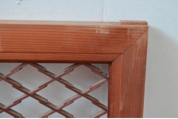 アンティーク建具　かわいらしい組子のデザインが魅力的な欄間2枚セット(らんま、明かり取り、明り取り)(R-081963)