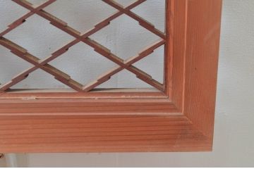 アンティーク建具　かわいらしい組子のデザインが魅力的な欄間2枚セット(らんま、明かり取り、明り取り)(R-081963)