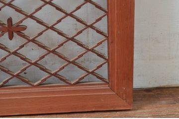 アンティーク建具　かわいらしい組子のデザインが魅力的な欄間2枚セット(らんま、明かり取り、明り取り)(R-081963)